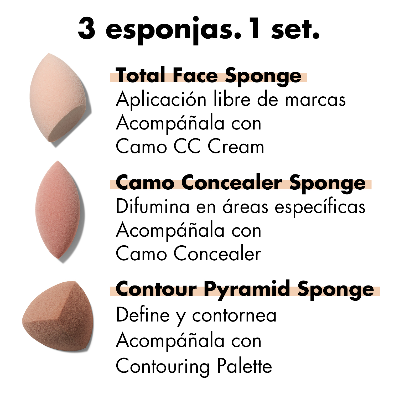 E.L.F. TOTAL SPONGE SET (JUEGO DE ESPONJAS)